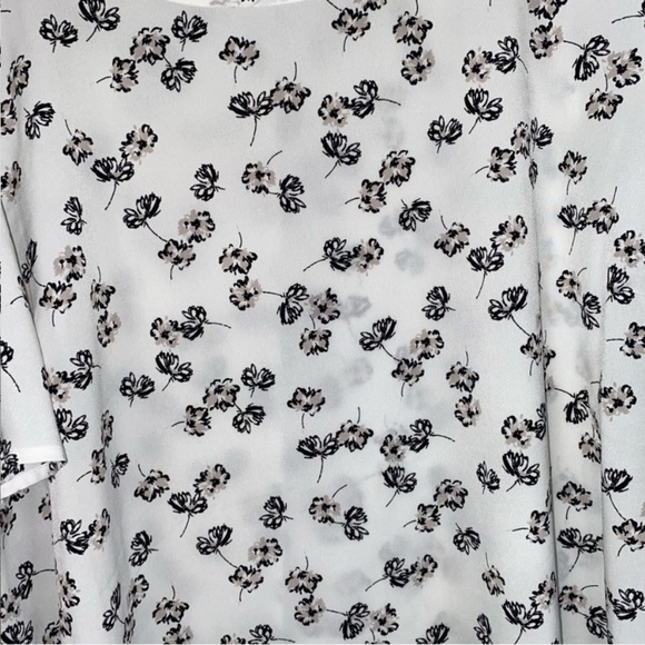 Lane Bryant White Sheer Floral Blouse - Picture 3 of 6